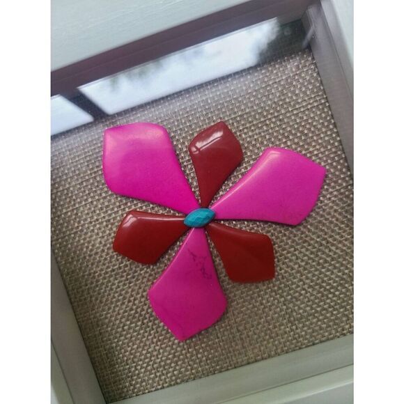 New Handmade Wall Art with Kendra Scott Alex & Alexandria Stones - Pink & Red - Picture 2 of 3